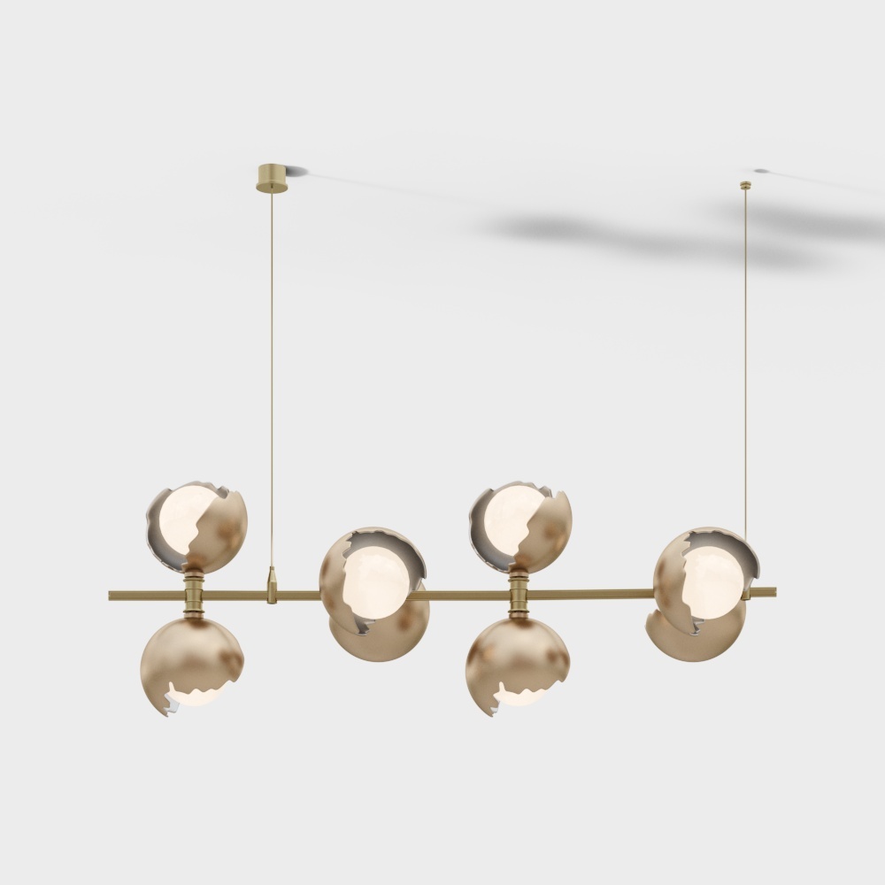 Modern light luxury broken shell long chandelier