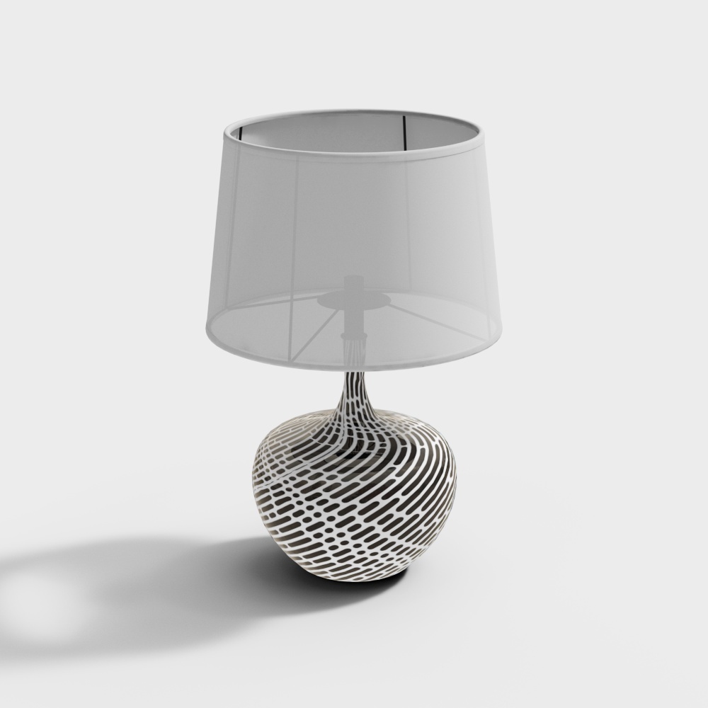 Streamlined Art Table Lamp 3D Model – Elegant Wave Base