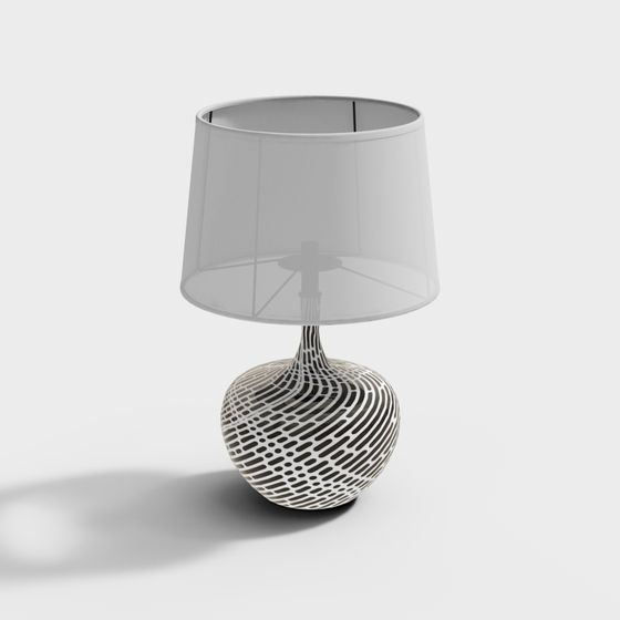 Streamlined Art Table Lamp 3D Model