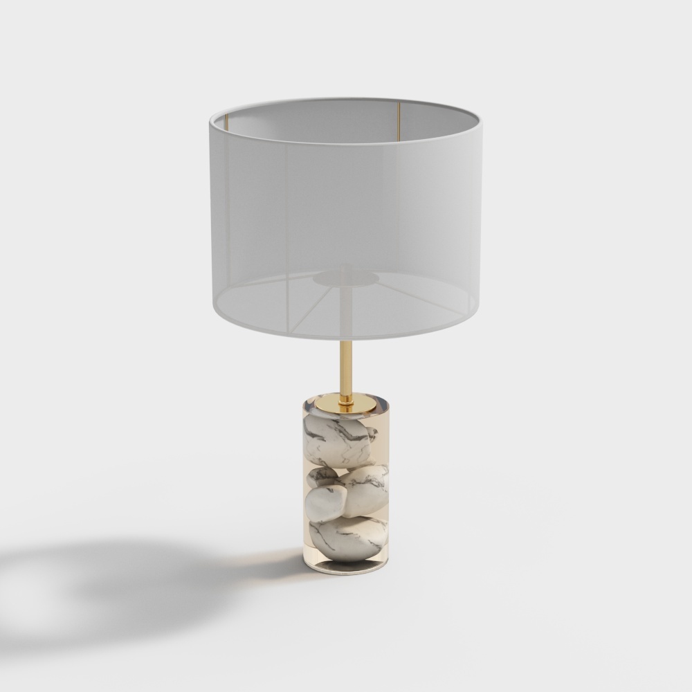 Modern light luxury gold glass transparent table lamp