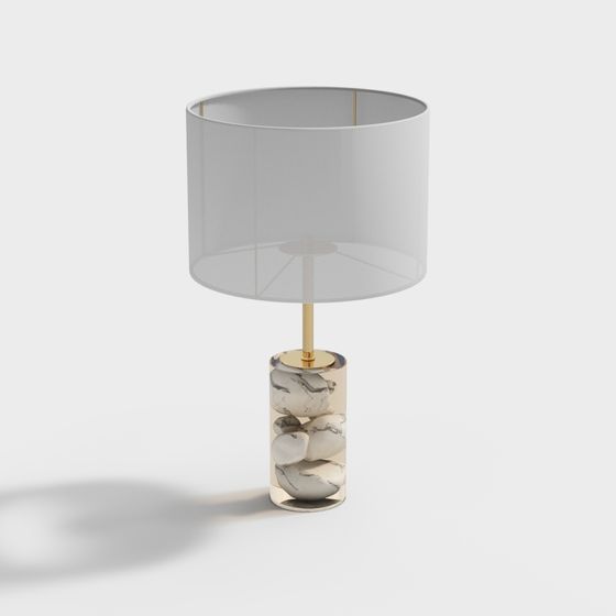 Elegant Marble Table Lamp 3D model