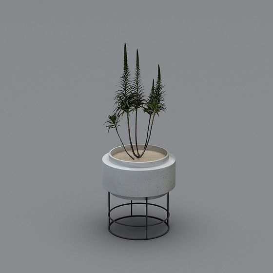 Concrete Planter Plant Stand 3D model for Modern Spaces