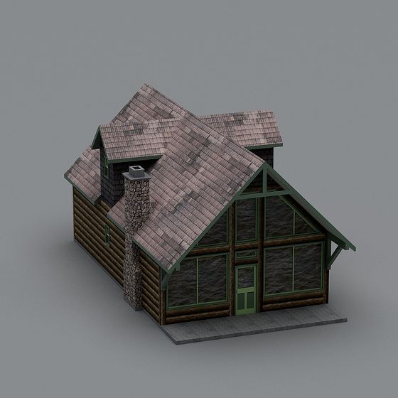 Charming Mountain Cabin 3D model