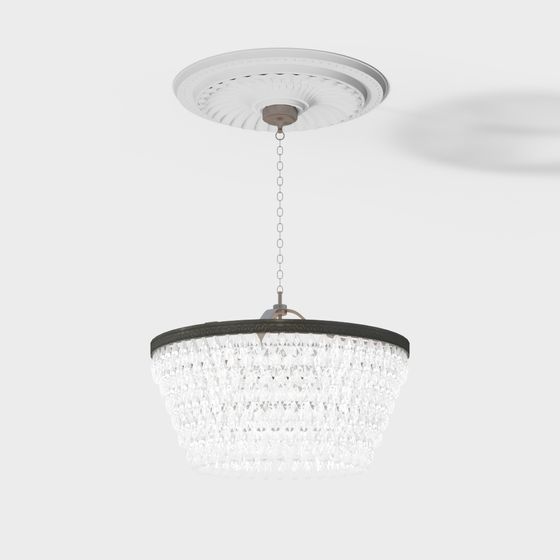 Stylish Low-Polygon Chandelier 3D model for Modern Interiors