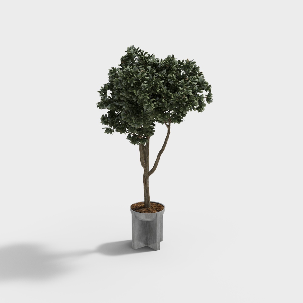 Urban Oasis 3D Model – Realistic Low-Poly Tree