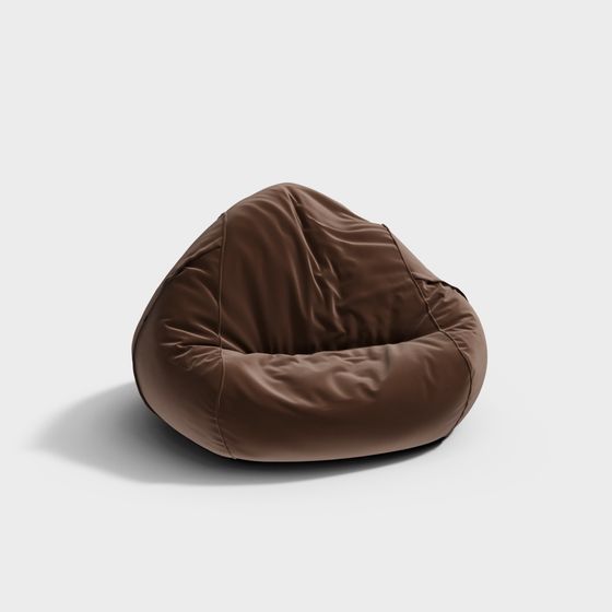 Wabi-Sabi Style Brown Beanbag Sofa 3D Model