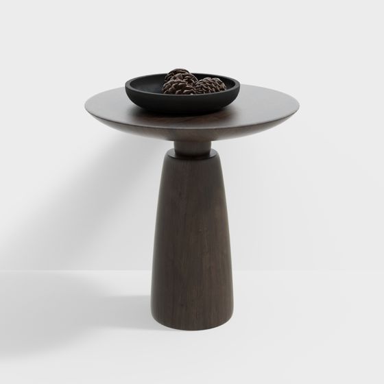 Stylish Wooden Round Table 3D model