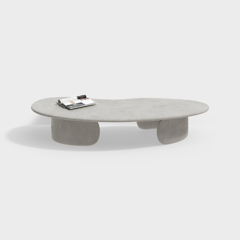 Streamlined Concrete Coffee Table 3D model