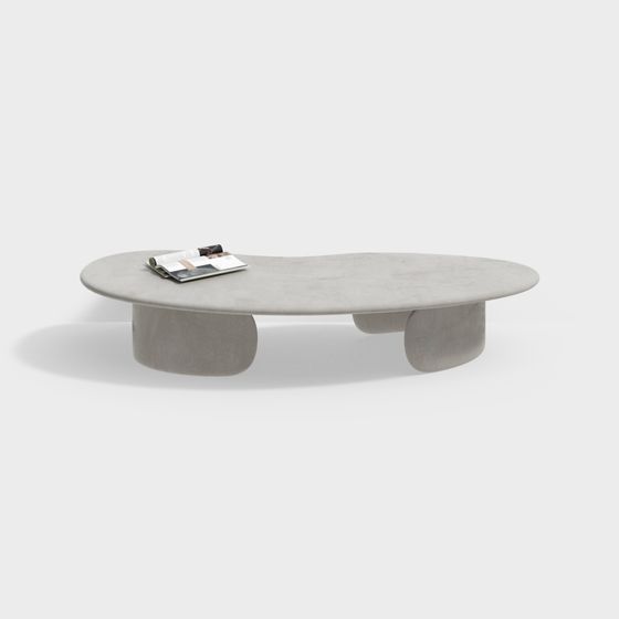 Streamlined Concrete Coffee Table 3D model