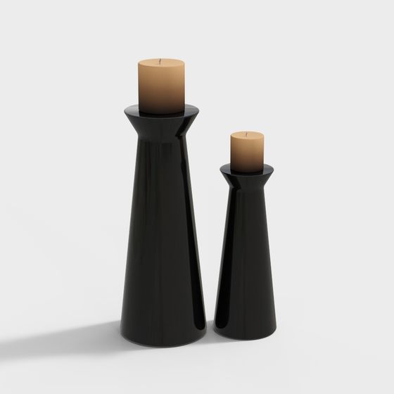 Elegant Minimalist Candle Holder 3D model