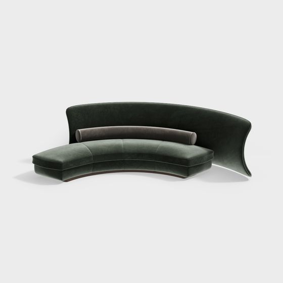 Curved Elegance Sofa 3D model