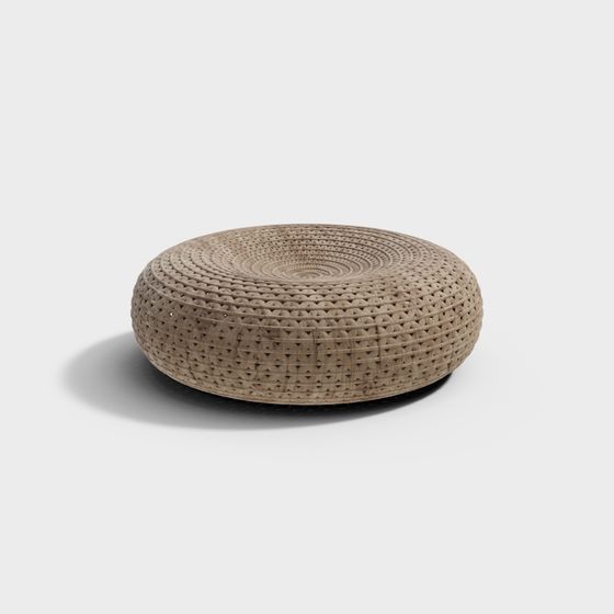 Wabi-Sabi Style Beige Sofa Stool 3D Model for Cozy Spaces