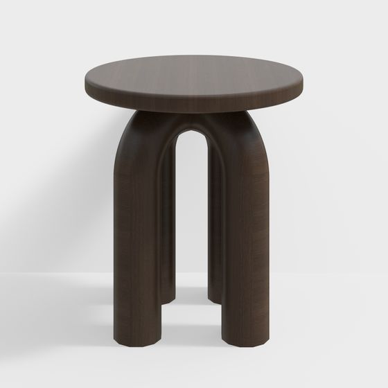 Curved Wooden Table 3D model