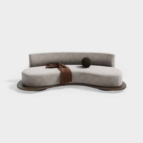 Streamlined Sofa 3D model for Modern Interiors