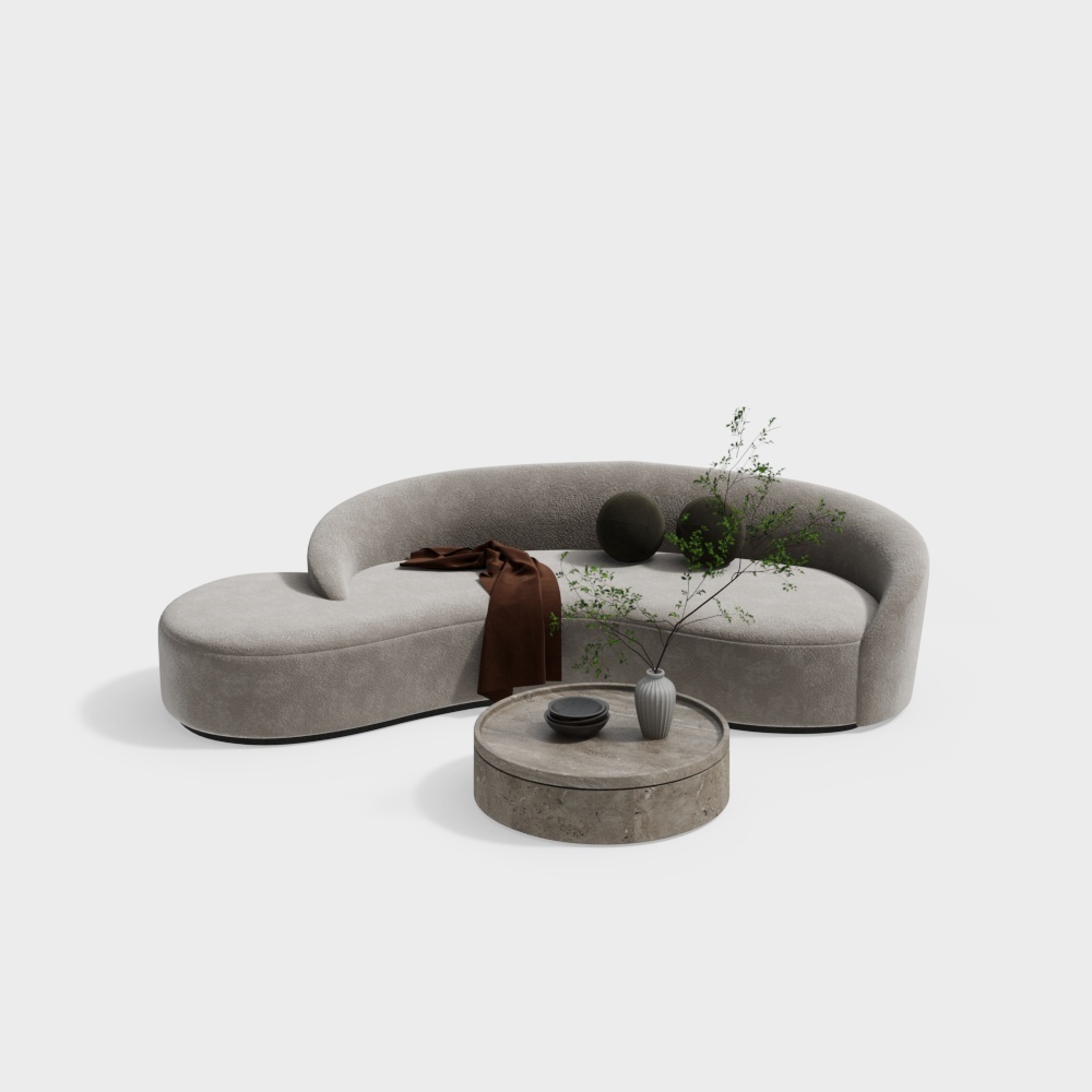 Silent Style Curved Sofa