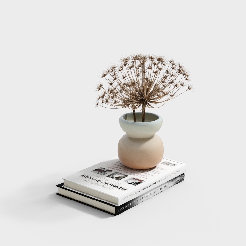 Minimalist Small Green Plant on Desk 3D model