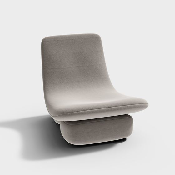 Wabi-Sabi Lounge Chair 3D Model in Modern Gray