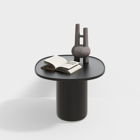 Stylish Round Table and Vase 3D model Set