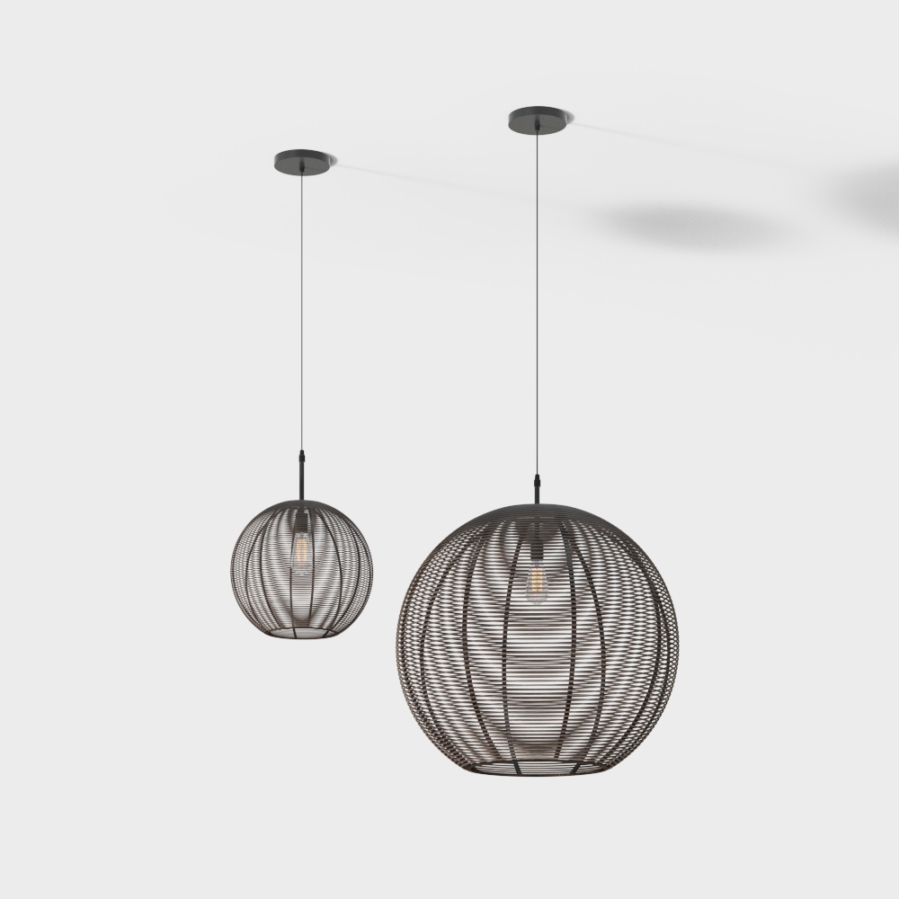 Woven Pendant Light 3D Model – Intricate Metal Design