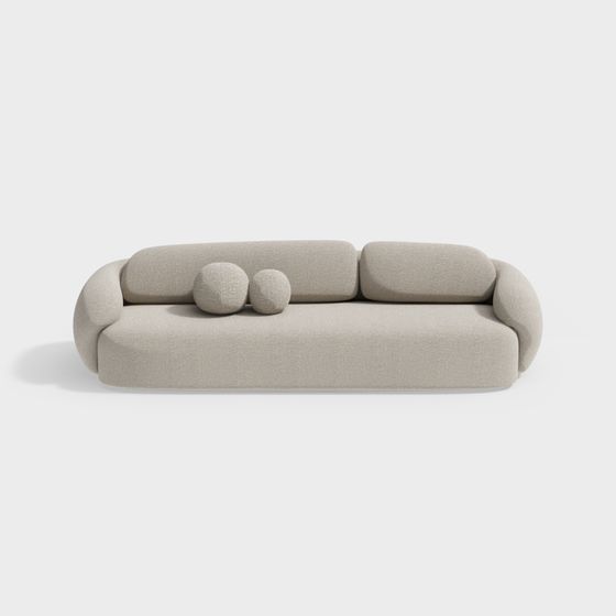 Chic Low-Poly Sofa 3D model for Contemporary Spaces
