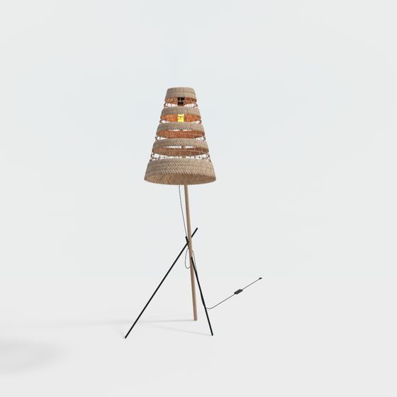 Natural Weave Low-Poly 3D Model Lamp