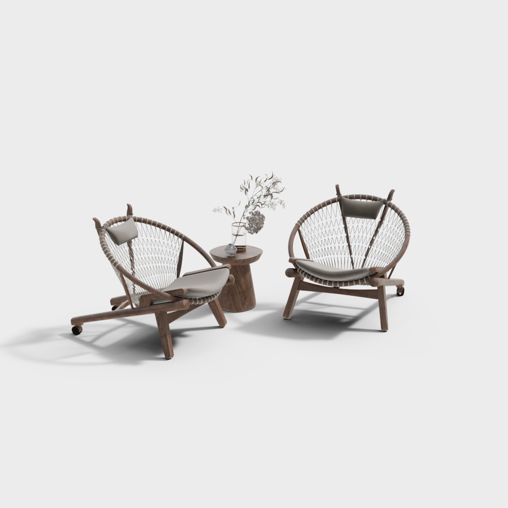 Wabi-sabi lounge chair combination