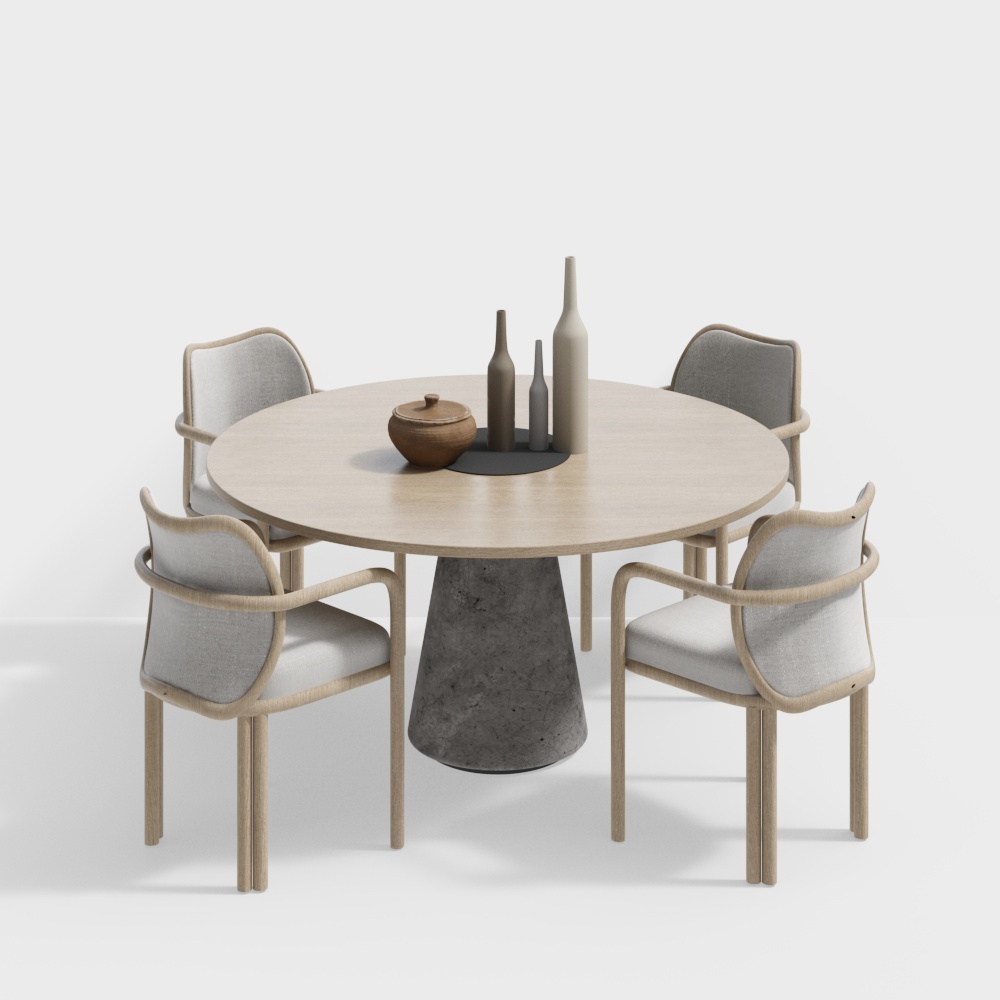 Wabi-Sabi Dining Table and Chair Set