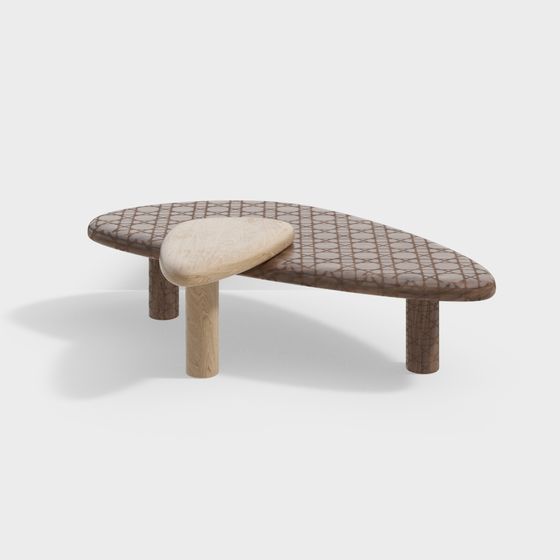 Streamlined Wooden Stool 3D model