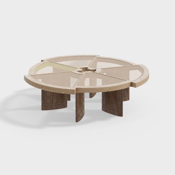 Stylish Low-Poly Round Table 3D model