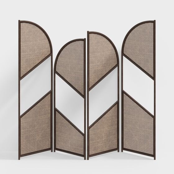 Brown Silent Wind Dark Screen 3D Model for Room Division