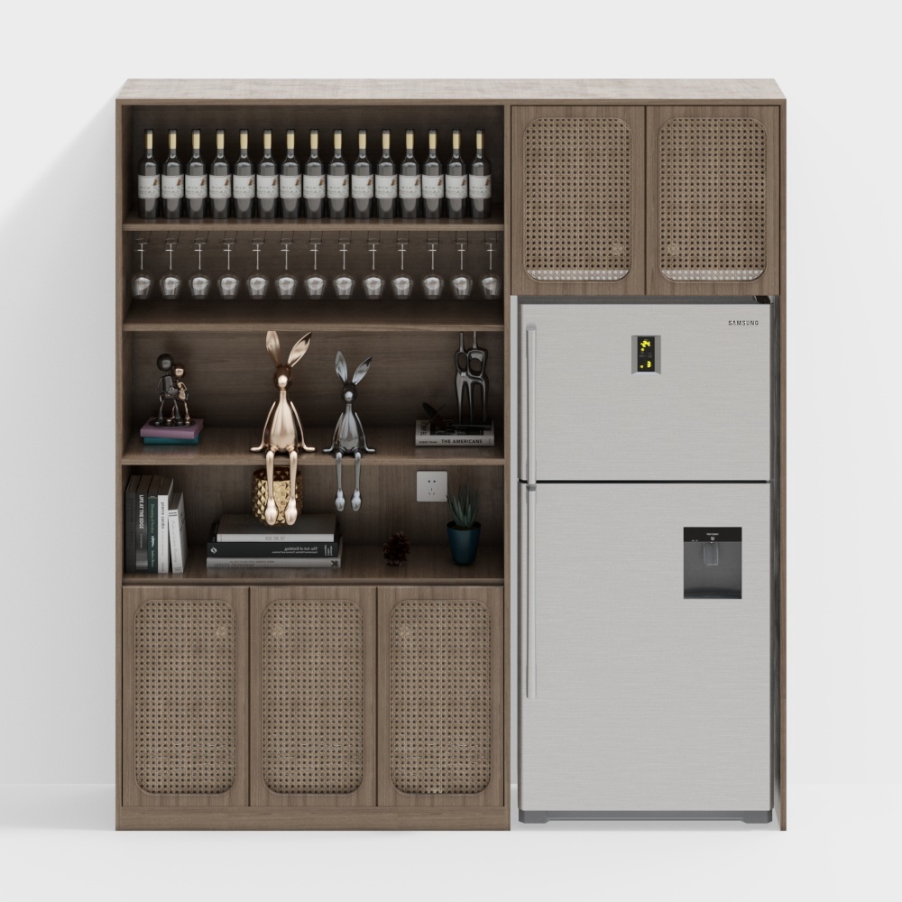 Tủ rượu wabi-sabi