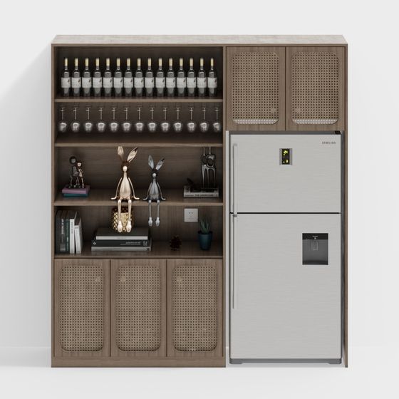 Tủ rượu wabi-sabi