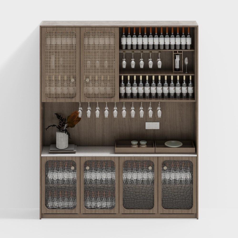 와비 사비 와인 캐비넷