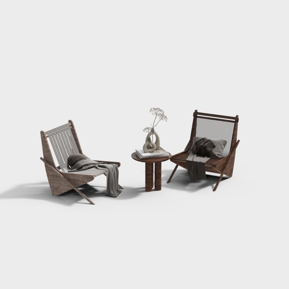 Wabi-sabi lounge chair combination