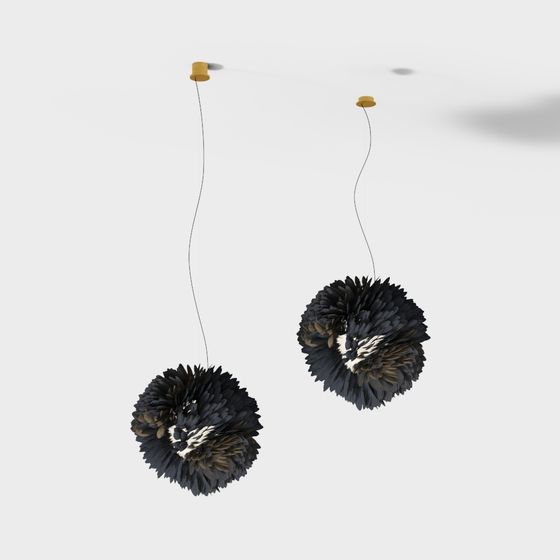 Feather Pendant Light 3D model