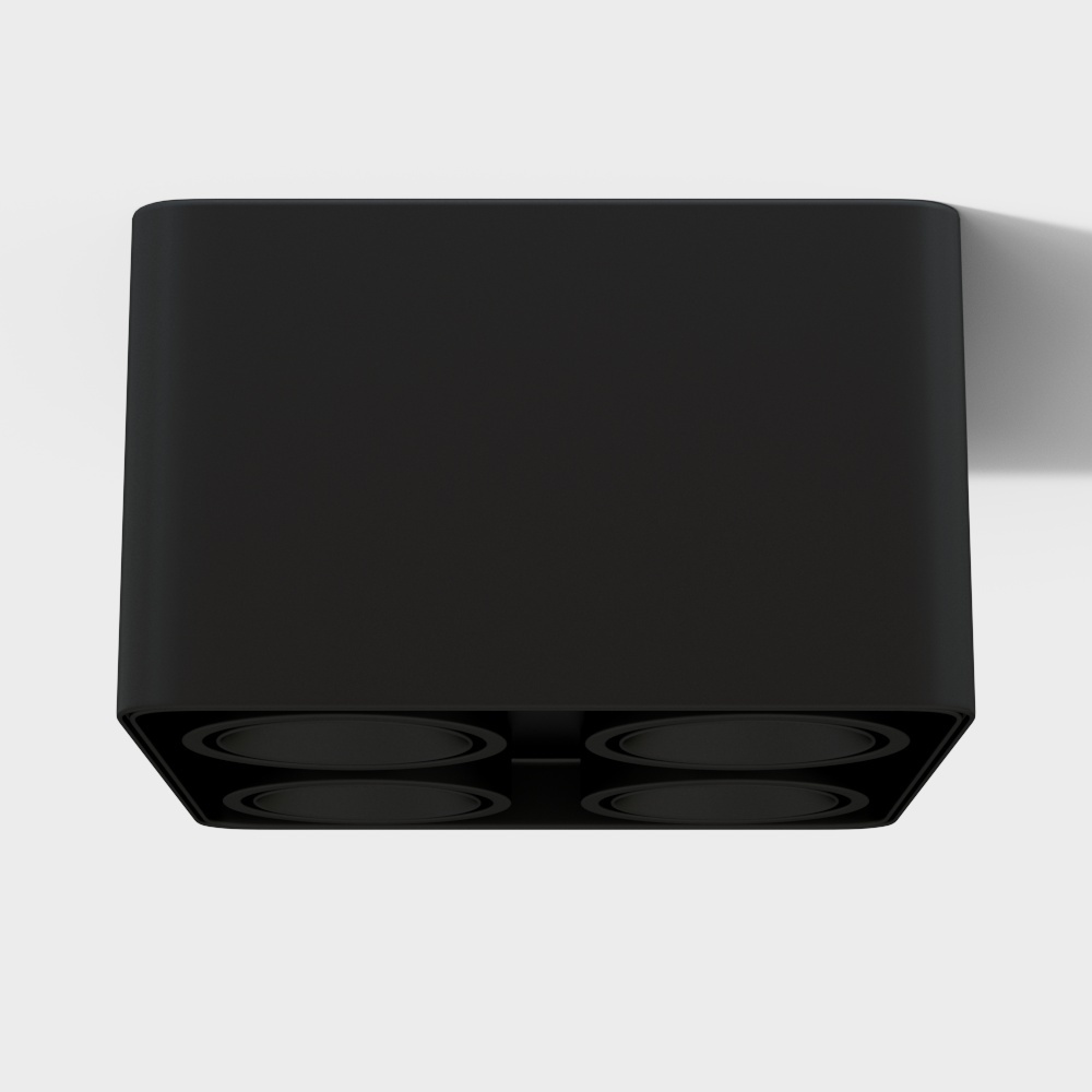 Surface-mounted four-headed spotlights