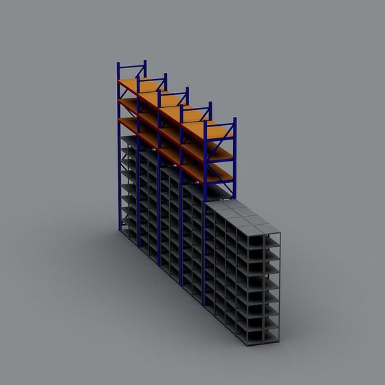 Industrial Aesthetic Storage Rack System 3D model