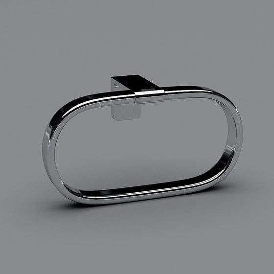 Elegant Oval Metal Tissue Holder 3D model