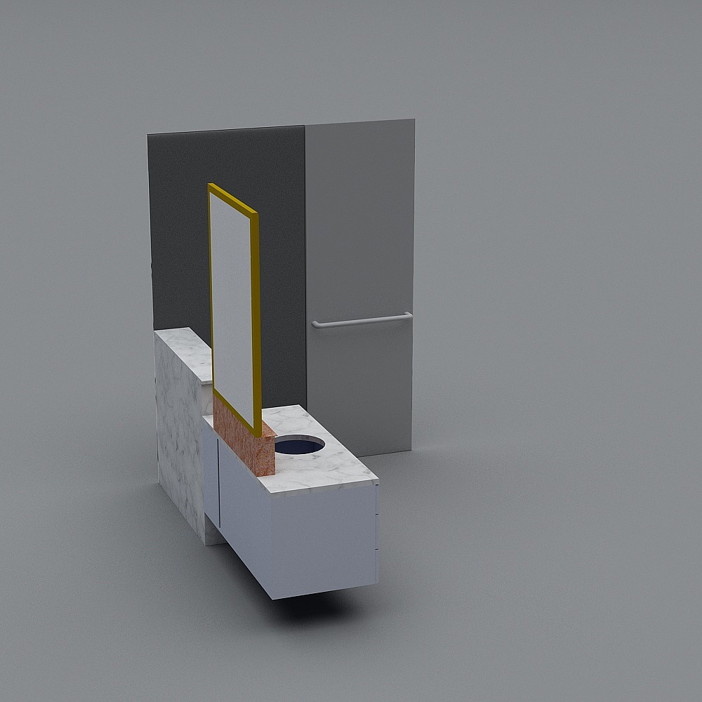 Minimalist Bathroom Cabinet 3D model