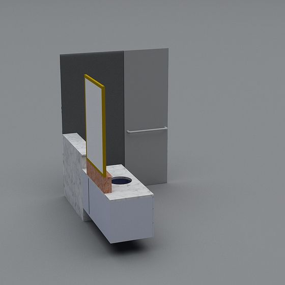Minimalist Bathroom Cabinet 3D model