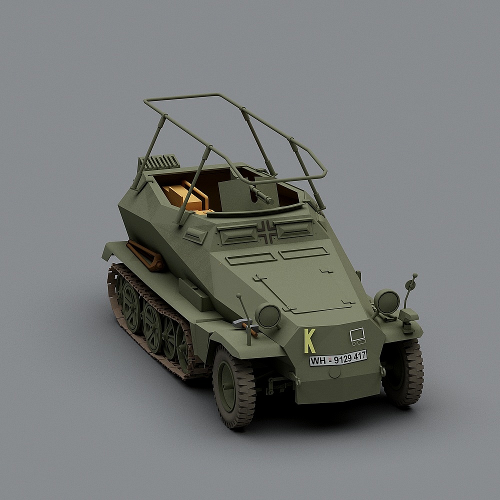 Sd.Kfz. 221 Half-Track Vehicle 3D model