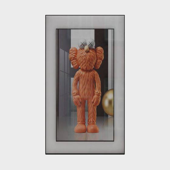 Whimsical Kaws Bear 3D Model for Modern Creations
