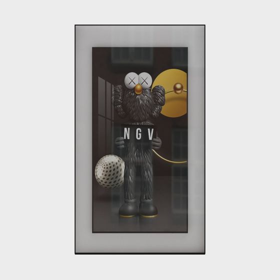 Kaws 3D Model - Unique Low-Polygon Art Piece