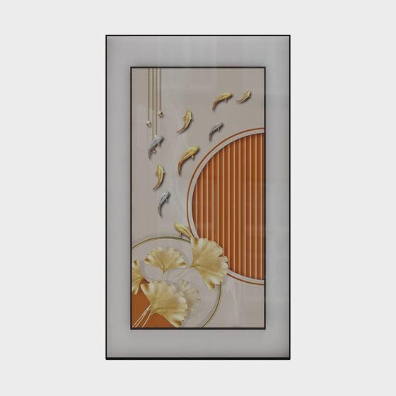 Golden Fish Leap 3D model for Creative Projects