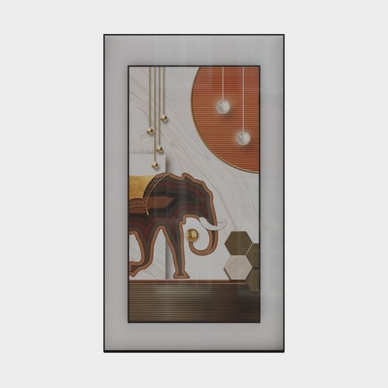Abstract Elephant Wall Mural 3D model