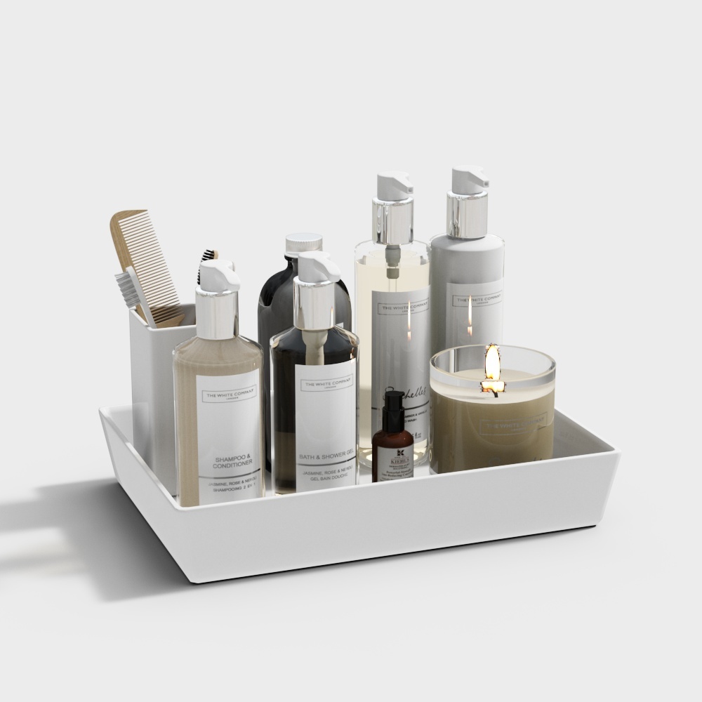 Elegant Low-Polygon Bathroom Storage Box 3D model