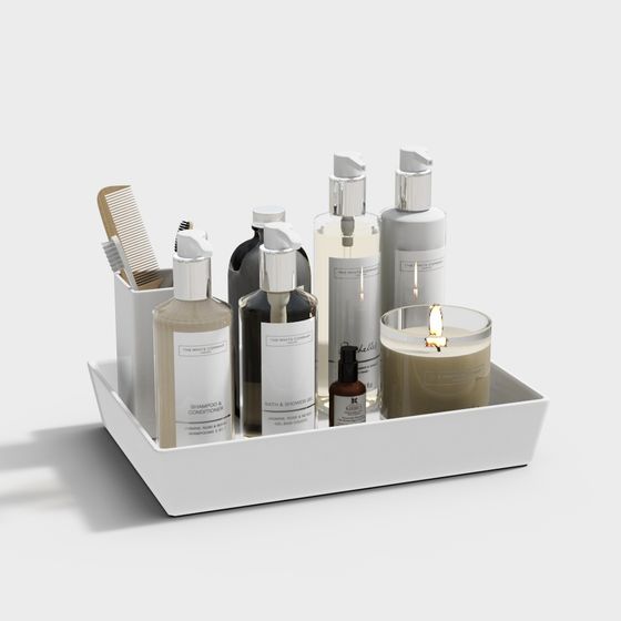 Elegant Low-Polygon Bathroom Storage Box 3D model