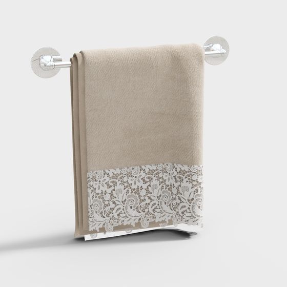 Lace Trim Towel Rack 3D model