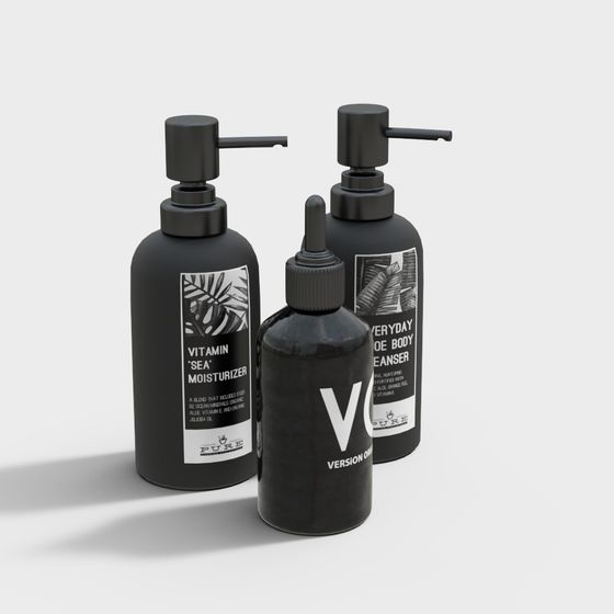 Elegant Low-Poly Bottle Products 3D model