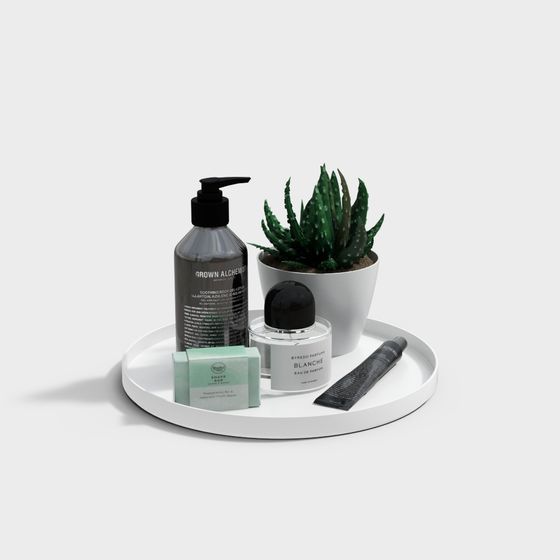 Minimalist Bathroom Tray 3D model for Modern Spaces